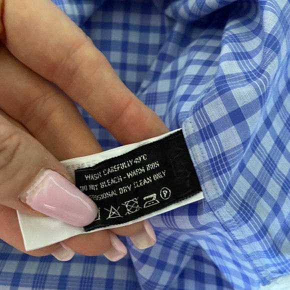Tom Ford Blue Check Dress Shirt in Sz 43 EUC - Picture 7 of 11